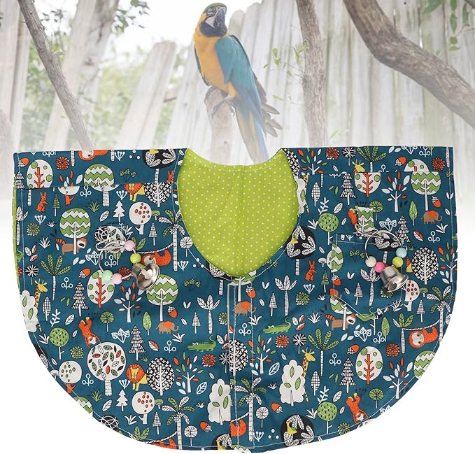 Parrots Shoulder Protector, Prevent Scratching Biting Parrot Shoulder Diaper Shawl, Multi Functional Pet Shoulder Pad Shoulder Cape for Training Parrots to Stand on Shoulder Parakeets Cockatiels Macaw
