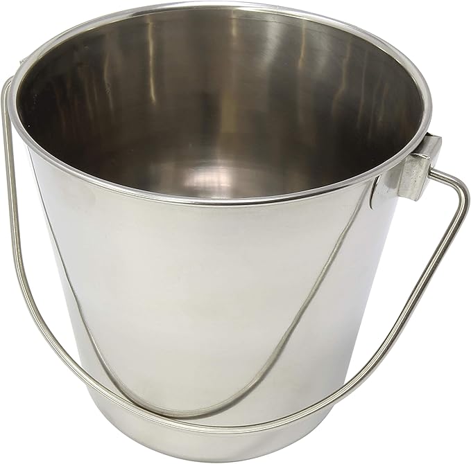 800100 2 Quart Stainless Steel Pail Bonka Bird Toys Durable Shiny Pets Food Water Liquid Treat Feed