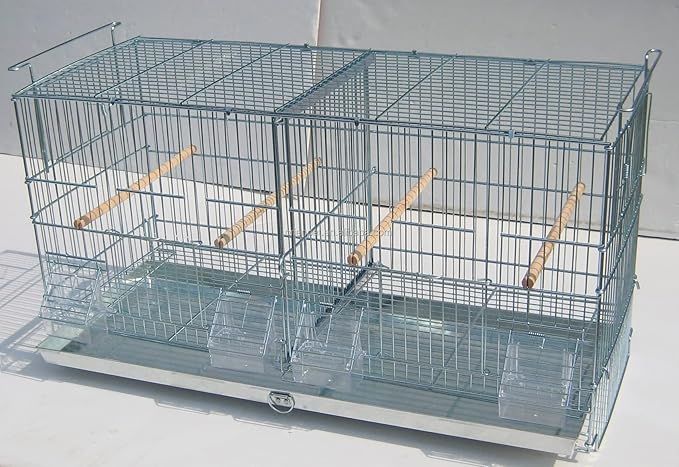 LOT of No Rust Stainless Galvanized Zinc Plated Stackable Breeder Bird Flight Cage with Removable Center Divider and Side Breeding Nest Doors