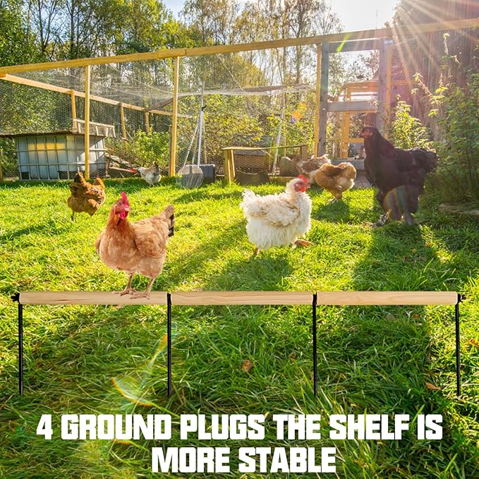 2 PCS Chicken Toys,Extra Long Chicken Perch Toys,Woodern Chickens Roosts and Perches Stand Training Perch for Poultry Rooster Chicks Large Bird Chicks Parrot, 44.88” Long (Natural Wood Color)