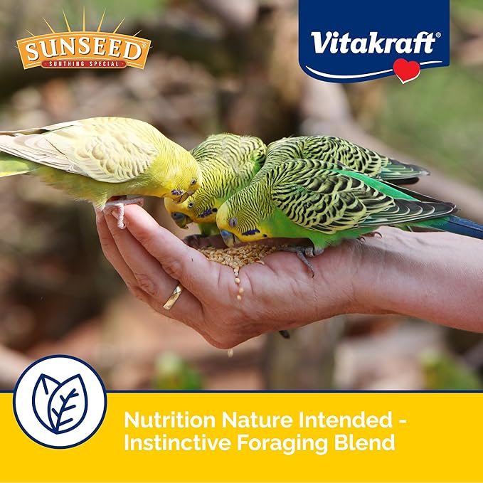 Sunseed Vita Prima Parakeet Food 2 lb - Grains Seeds Vegetables Fruits and Live Micro Organisms Delivering Wholesome Daily Nutrition and Foraging Variety Your Parakeet Deserves