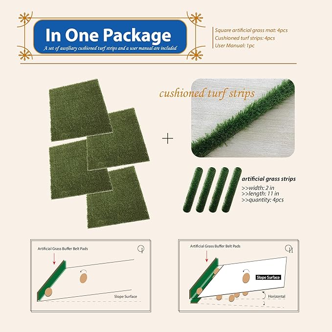 KuGuo Soft Plastic Fake Lawn Chicken Nesting Boxes Pads Chicken Bedding 12 x 12 inches (Soft Short Grass)