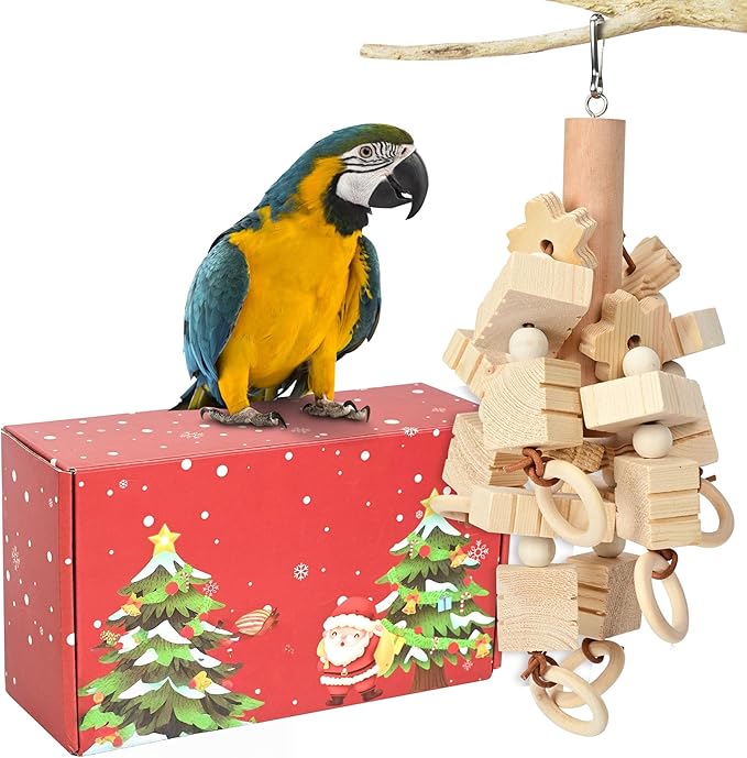 Large Bird Toys Pet Cage Accessories Pet Supplies, Handmade Parrot Wooden Chewing Toys