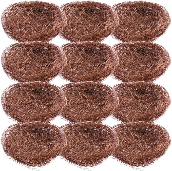 Veemoon 16 Pcs Mini Bird Nests,4. 72 Inch Artificial Bird Nests for Crafts Landscape Ornaments for Home Patio Garden Yard Wedding Holiday Easter Decoration