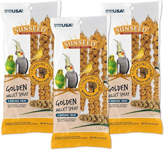 Sunseed Golden Spray Millet Treat for Birds, 12 oz