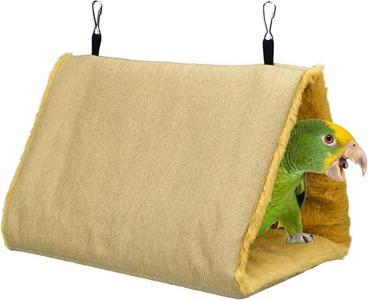 Winter Warm Bird Nest Bird Parrot Hammock Swing Fluffy Bird Sleeping Bed Parrot Hideaway Bird Shed Hut House for Cockatiels Parakeet Budgies African Grey Hamster Ferret L