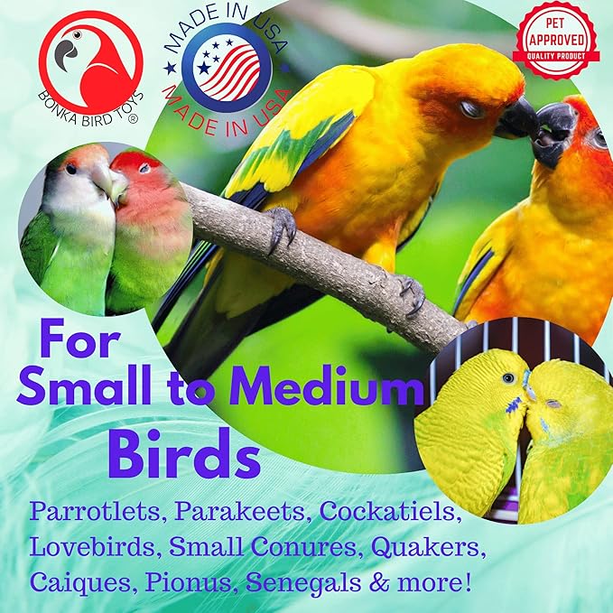 Bonka Bird Toys 945 4 Ring A Ding Bird Toy African Grey Budgie Parakeet Cockatiel Lovebird Cage Parrot Toys