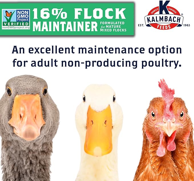 Kalmbach Feeds All Natural Non-GMO Flock Maintainer Pellets for Mixed Flocks of Poultry