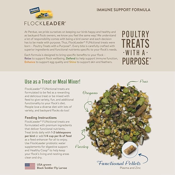 FlockLeader Defend, Functional Poultry Treats for Immune Support, 1.5 lb