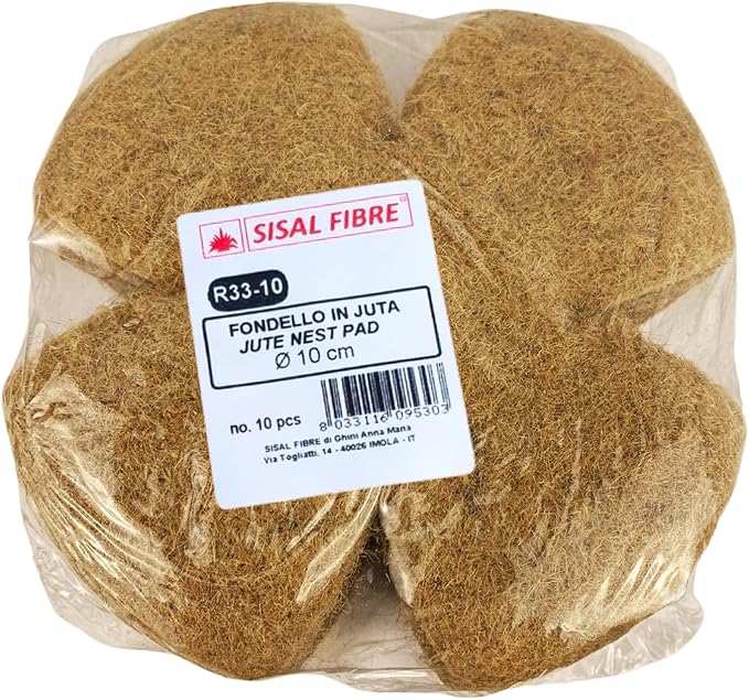 Natural Jute Pads, Bird nest, Canary nest Material, Parakeet, Bird nest Material, Nesting, nest pad, Finch Nesting Material, Breathable, Durable and Reusable Without Chemicals, (Pack of 10)