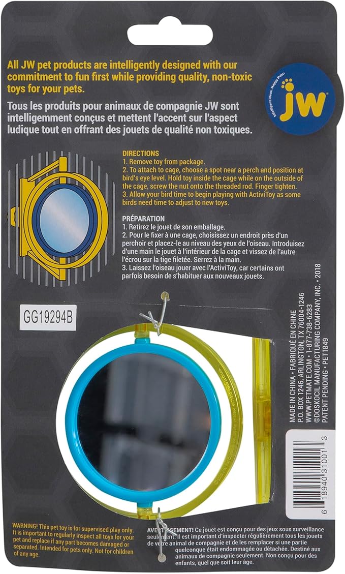 JW Pet Company Activitoy Double Axis Small Bird Toy, Colors Vary (Pack of 2)