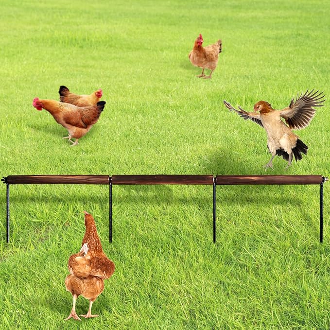 Chicken Toys,Extra Long Chicken Perch Toys,Woodern Chickens Roosts and Perches Stand Training Perch for Poultry Rooster Chicks Large Bird Chicks Parrot, 44.88” Long (Antique Color)