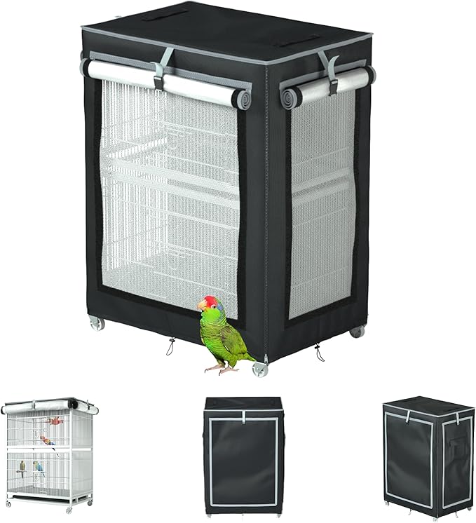 Large Bird Cage Cover - 600D Cage Covers for Night, Good Night Bird Cage Cover for Large Birdcage,Good Night for Cats, Mink, Totoro, Parakeet, Parrot and Small Animals ,Indoors or Outdoors (XL)