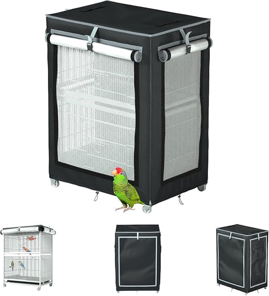 Large Bird Cage Cover - 600D Cage Covers for Night, Good Night Bird Cage Cover for Large Birdcage,Good Night for Cats, Mink, Totoro, Parakeet, Parrot and Small Animals ,Indoors or Outdoors (XL)