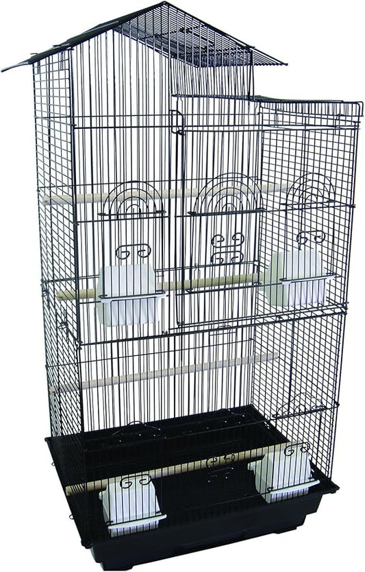 YML 18-Inch by 14-Inch Tall Villa Top Bird Cage, Black