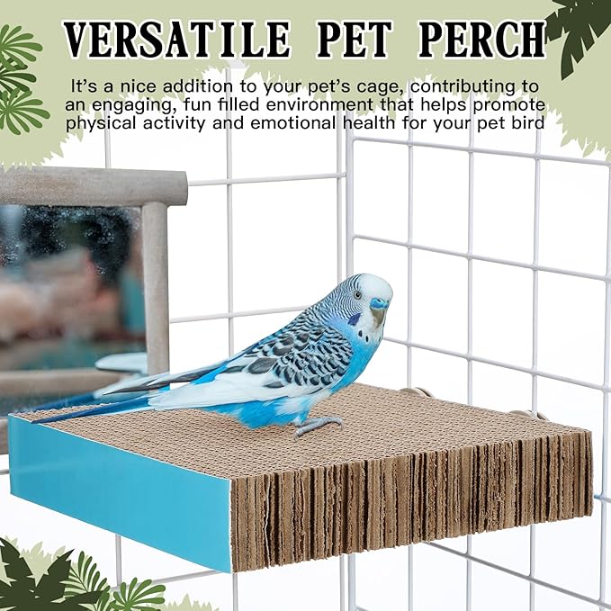 Skyygemm 3 Pcs Bird Chew Toys Parrot Perch Cardboard Platform for Cage Bird Paw Grinding Stand Parrot Cage Playground Exercise Toys for Macaws Small Parakeets Budgies Conure Cockatiel(Large)