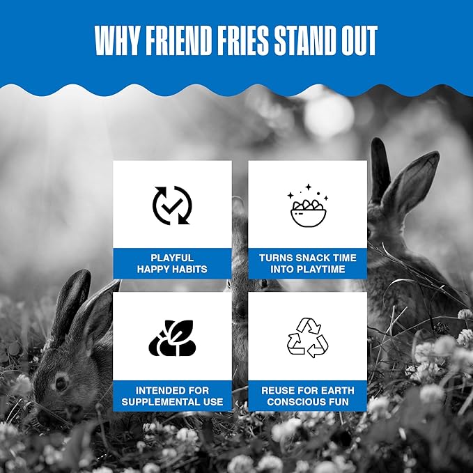 Penn-Plax Squeak Eats Friend Fries - Crispy and Delicious Small Animal Treats - Fun Fry-Shaped Snack for Rabbit, Rat, Hamster - Great for Bonding, Training and Enrichment - Easy to Serve 1.06 oz Pack