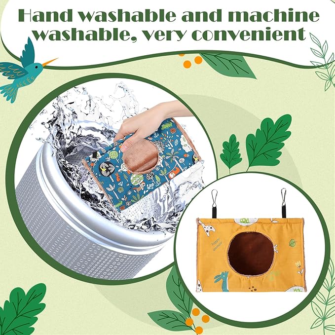 2 Pcs Winter Bird Warm Nest House Bird Bed for Cage, Hanging Hammock, Plush Fluffy Shed Birds Hideaway 6.7 x 3.9 x 4.3 Inch Sleeping Bed Fuzzy for Budgies, Lovebird, Parrot, Parakeets, Cockatiel