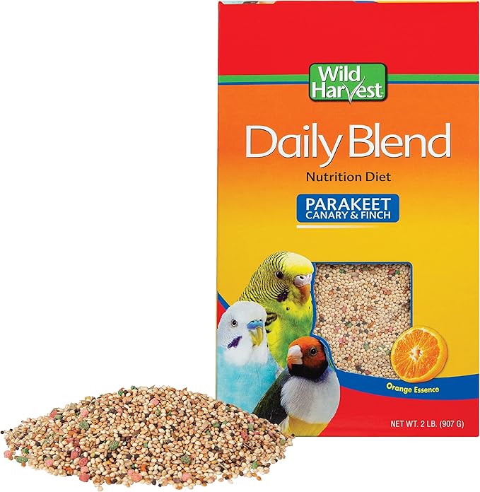 Wild Harvest Daily Blend for Parakeet, Canary, Finch & Small Birds, 2 Pounds (Pack of 4)
