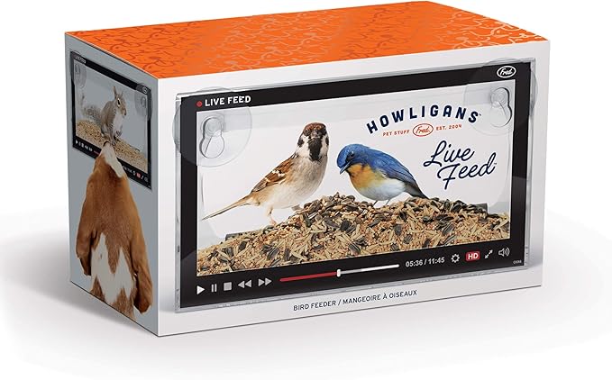 Genuine Fred Live Feed Bird Feeder, Clear