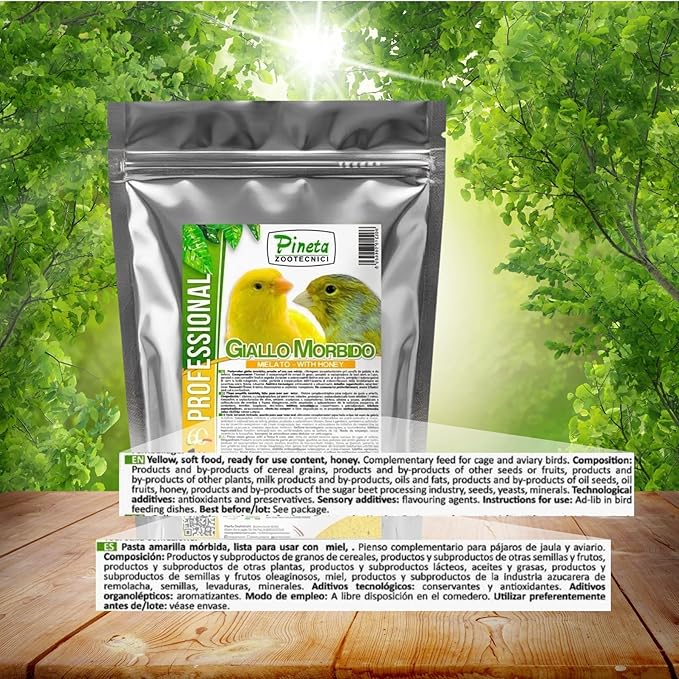 Giallo Morbido with Honey 1Kg Rich in Fats, Minerals and Proteins, Bird Food, Canary Food, Pet Accessories, Bird Breeding, Bird Egg Food, Comida para Canarios, Birds Seed , Pet Bird Food, Parakeet
