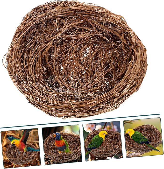balacoo Parrot Nesting Box Cage Hatch House Hut Cave for Small Parrots Bird Egg Basin Nest Bowl Pigeons Quails Small Birds