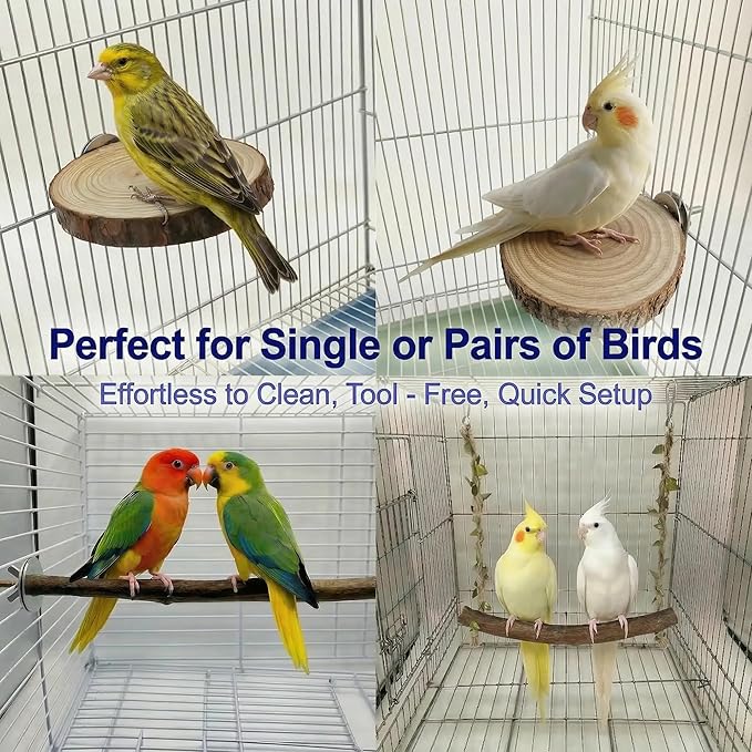 8PCS Natural Bird Perches for Cage, Parakeet Perches Set, Birds Toys, Natural Wood Perch for Small Birds Cages, Bird Cage Accessories, Parrot Stand for Cockatiels,Conure,Lovebird, Budgie Toys