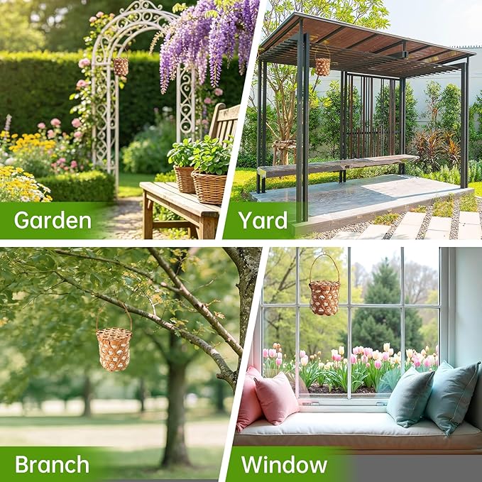 Birds Nests Material Holder,Hummingbird Nesters,Natural Material for Wild Birds,Refillable Bamboo Outdoor Birds Nesting Station,Can Be Filled with Pet Fur or Cotton