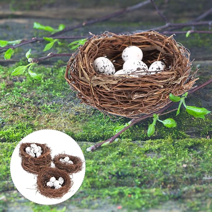 Toddmomy DIY Craft Mini Nest Set Pastel Easter Egg Decorations Bird Nest Ornament