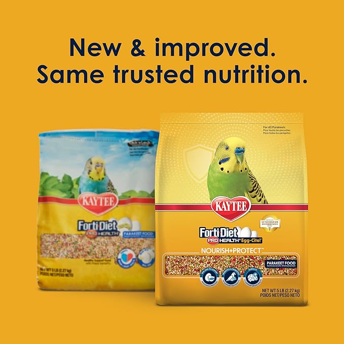 Kaytee Forti-Diet Pro Health Egg-Cite Nourish+Protect Parakeet,Supports Breeding and Molting,Nutrition Backed by Science,Digestive Health,5 pounds,(Pack of 2)