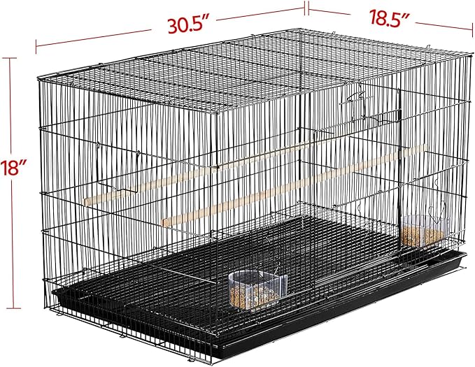 Topeakmart Pet Products Stackable Rectangle Flight Bird Cages for Small Birds Parrots Parakeets Cockatiels Conures Budgies Lovebirds Canaries Finches w/Slide-Out Tray