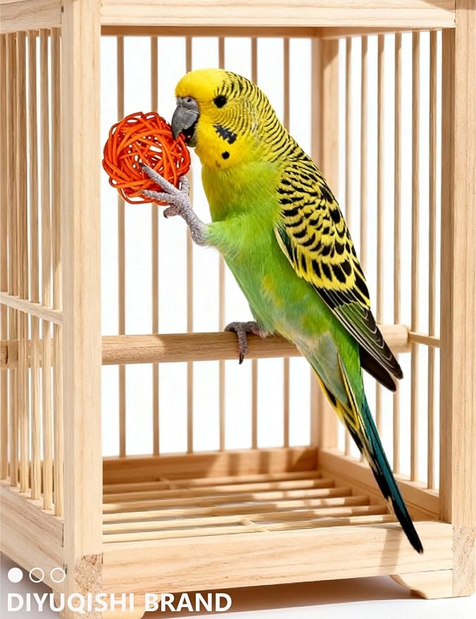 14-Piece Bird Toys Set for Parrots & Parakeets – Chew Balls with Bells, Woven & Rattle Toys (1.6'' - 2.8'')