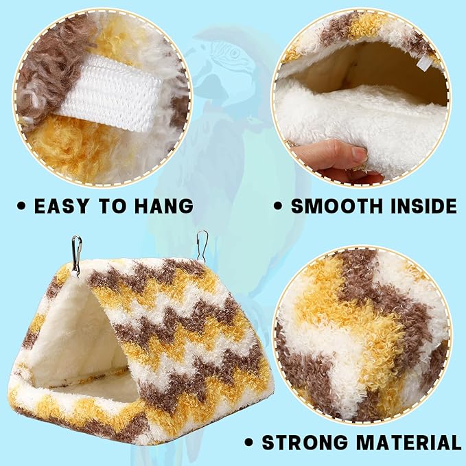 PETKNOWS 2 Pack Bird Nest House, Hanging Hammock Fluffy Parrots Bird Bed for Cage Bird Plush Nest for Parrot Macaw Budgies Eclectus Parakeet Cockatiels Cockatoo Lovebird