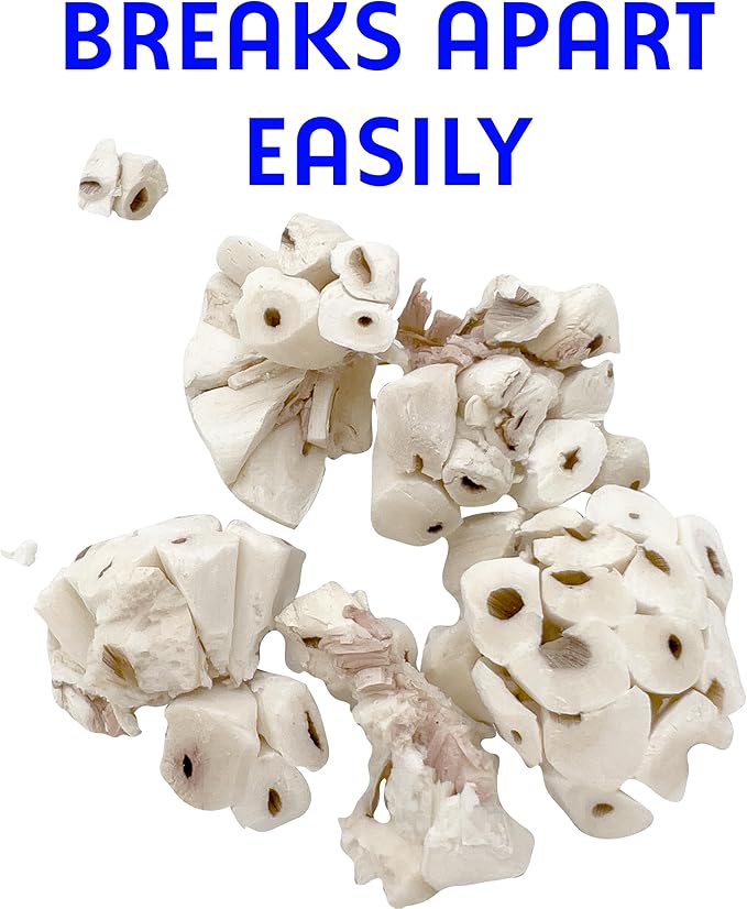 5122 Mini Sola Balls Pk6 - Small Size Natural Chewable Foot Toys, Air Dried Lightweight Foraging Sola Wood Balls, Easy to Shred and Chew, Excellent for Small Pets Budgie Cockatiel Lovebird Parrotlet