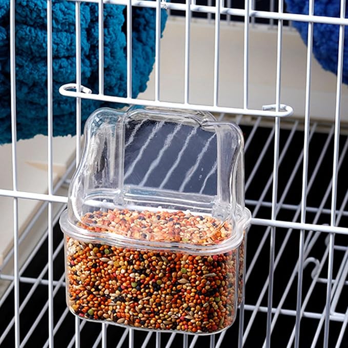 10pcs Clear Bird Feeder Feeding Box for Cage with Easy Installation and Spill Proof Design for Easy