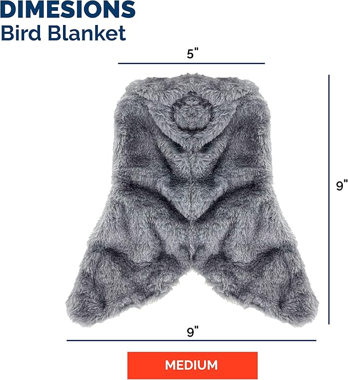 Bird Corner Fleece Blanket – Soft Cozy Cage Liner for Parrots, Conures, Cockatiels & Small Birds – 6-Inch Gray Hammock Snuggle Hut – Winter Warm Bird Cage Accessory (Medium)