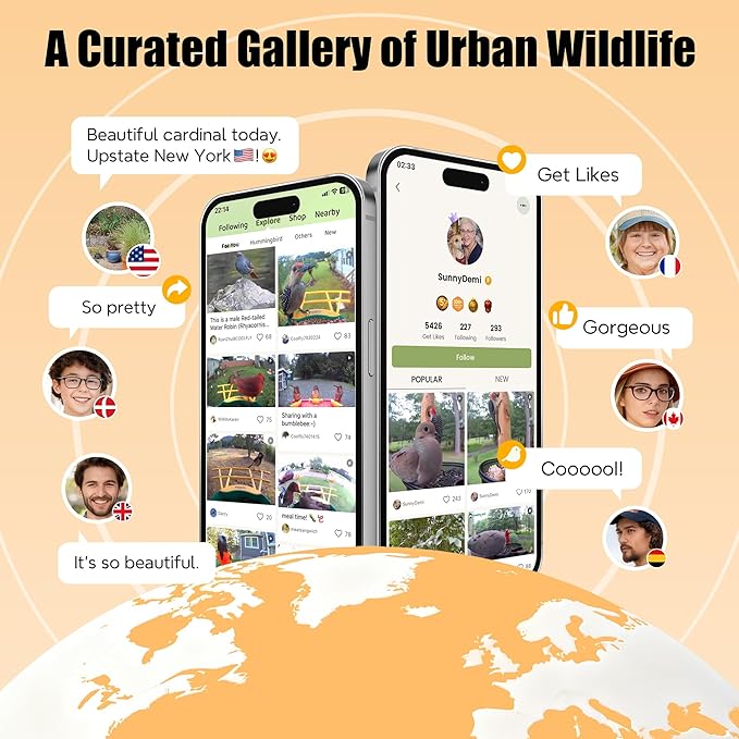 Smart Window Bird Feeder with 2K Camera & AI Identification, Strong Suction Cup Mount, All-Weather Design, Real-Time Alerts, Easy to Install, for Apartments & Homes, for Bird Lovers