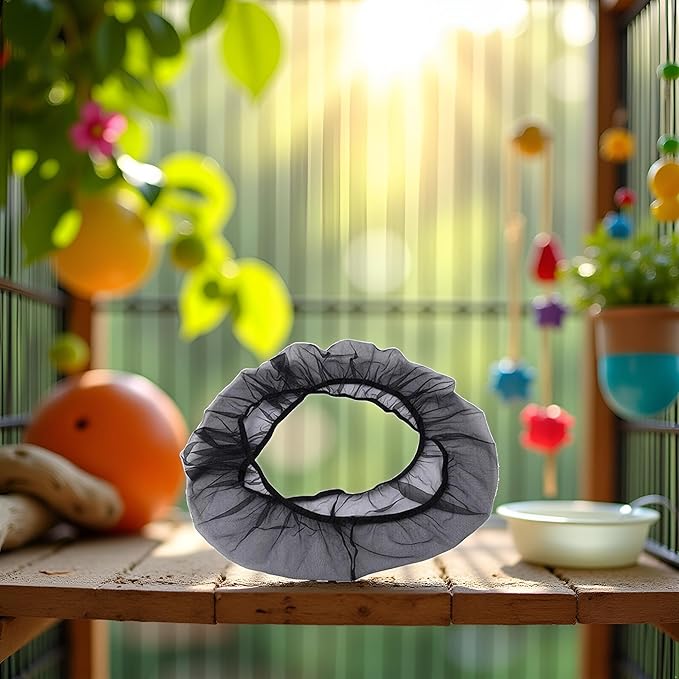 1Pc Black Small Bird Cage Cover,Small Birdcage Seed Catcher Guard Net Cover,Nylon Pet,Airy Gauze Birdcage Accessories Mesh Net,Dust,Bonsai Protection Pet Supplies