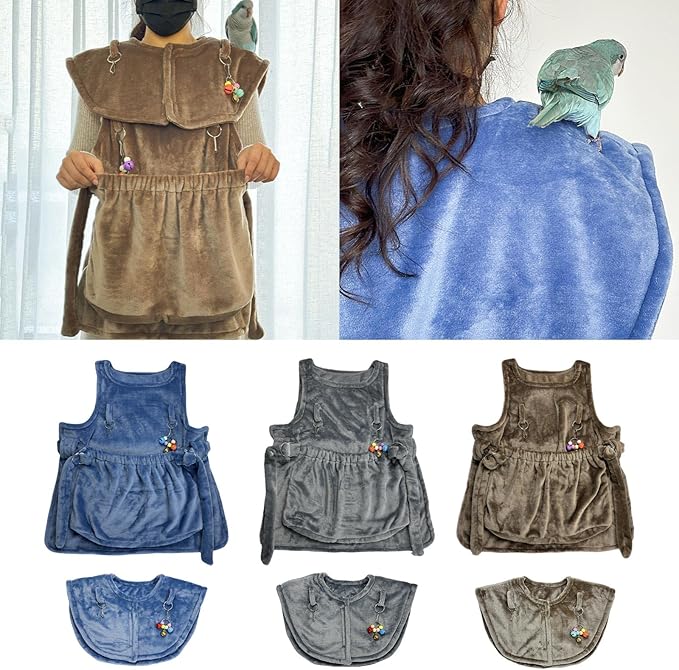 Parrots Anti-Scratch Shoulder Protector for Bird Anklet&Toy Cockatiels Finches Multi-Functional Pet Shoulder Pad Diaper Shoulder Cover for Birds for Poop