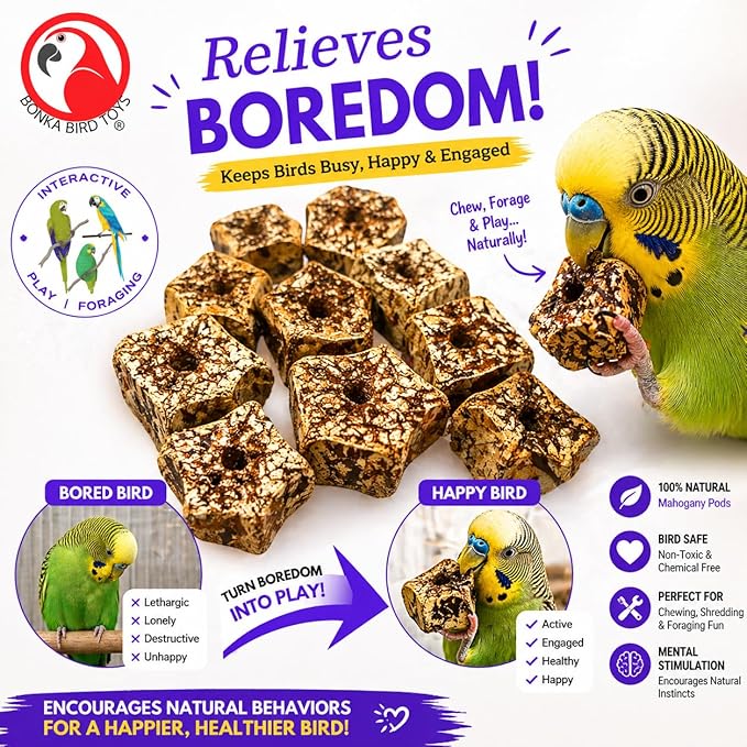 Bonka Bird Toys 3893 Pk24 Mahogany Sliced Pods Foot Talon Craft Part Bird Toys Parakeet Cockatiel Conure