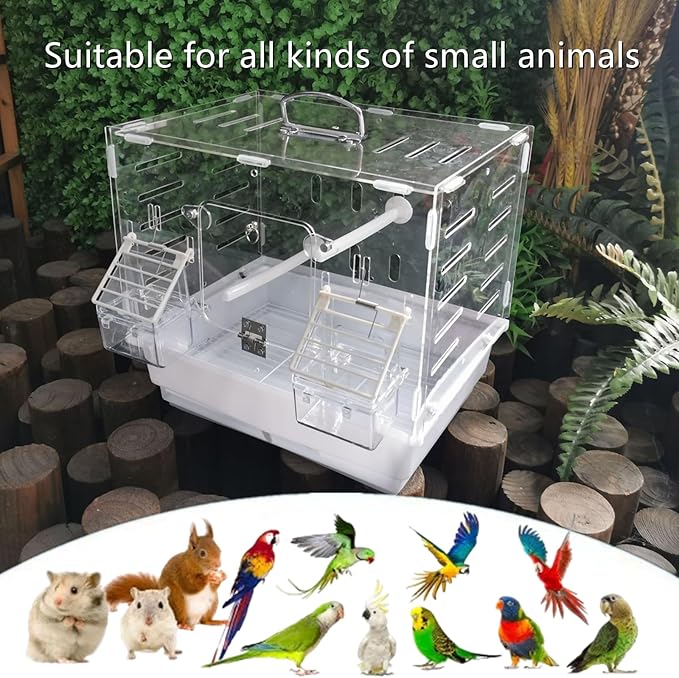 4 Pcs Bird Cage Door Accessories with Spring Wires, Pet Cage Door Parts for Birds, Small Animal(White)
