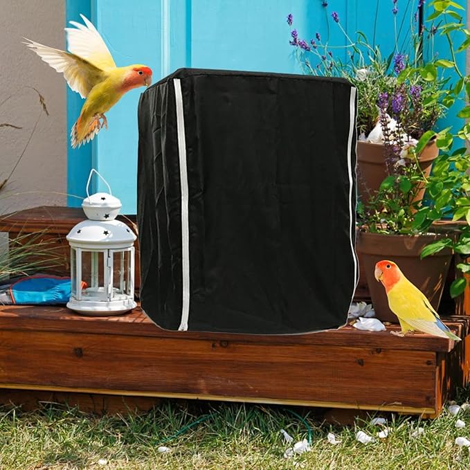 Parrot Cage Guard – Large Night Cover Shield, Sturdy Oxford Cloth, Noise Reduction Crate Blanket, Zipper Access Flap | Animal Cage Cover for, Small Bird, Parakeet, Macaw, Home Indoor Aviary