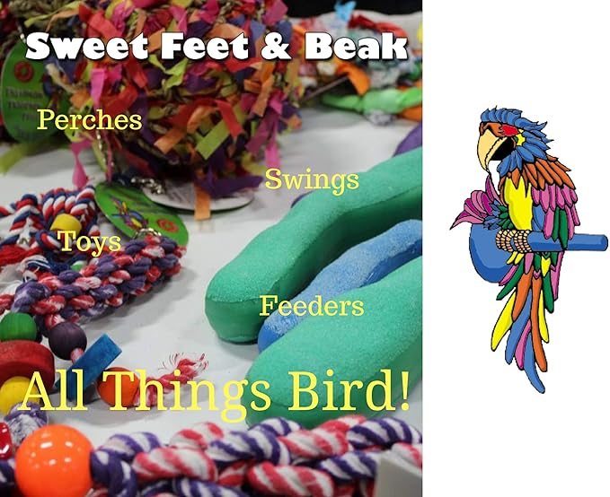 Sweet Feet and Beak Comfort Grip Safety Perch for Bird Cages - Pedicure Perch for Birds to Keep Nails and Beaks in Top Condition - Safe Easy to Install Bird Cage Accessories X-Small 4.5" - Green