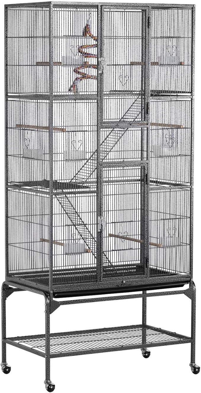 Topeakmart 3 Level Ferret Chinchilla Sugar Glider Squirrel Small Animal Cage, Black