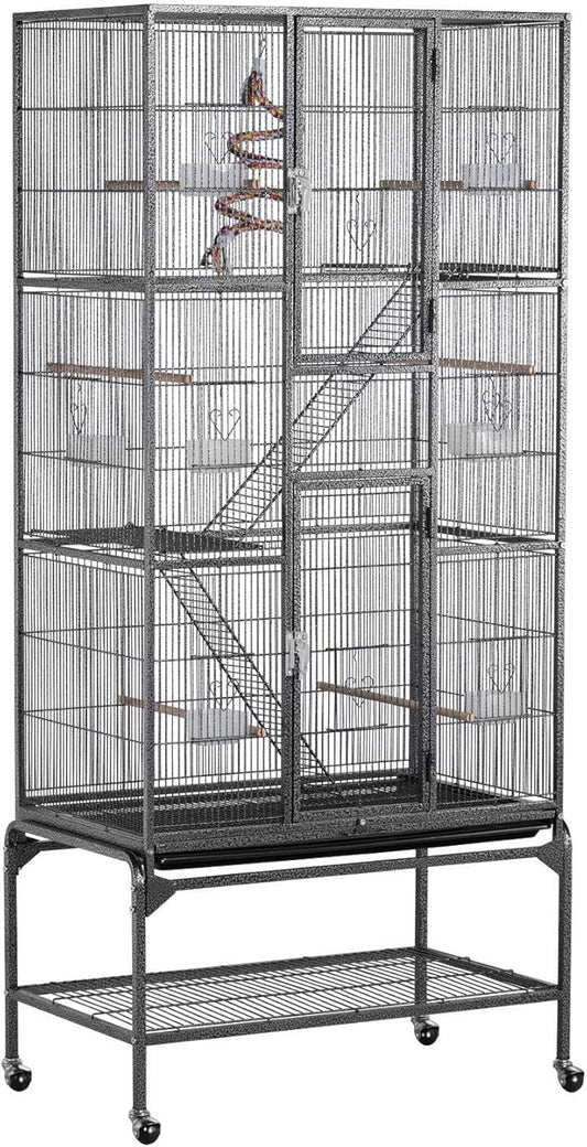 Topeakmart 3 Level Ferret Chinchilla Sugar Glider Squirrel Small Animal Cage, Black