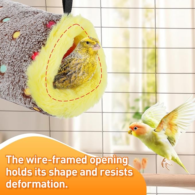 MEWTOGO Small Winter Warm Bird Nest for Cage - Comfortable Birds Bed with Support Plate, Hanging Shed Hideaway Hammock Hut Gift for Budgerigar Canaries Lovebirds