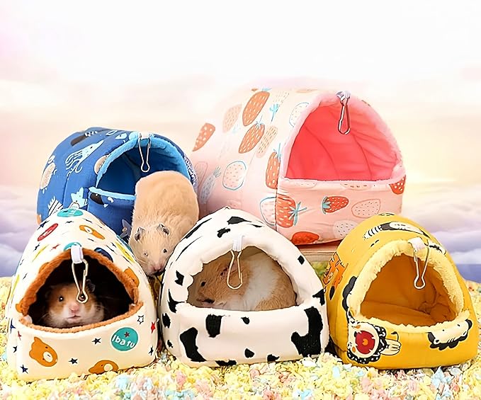 Warm Bird Nest House Plush Birds Hut Bed Hanging Hammock Sleeping Bed Bird Snuggle Cave Hanging Tent for Parrot Parakeet Cockatiel Conure African Grey Macaw-Bear