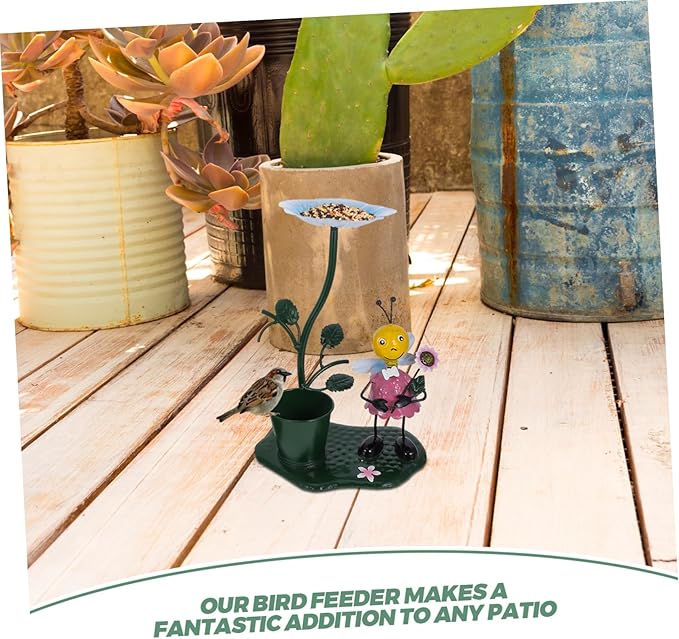 2 Pcs Mini Bird Feeder Garden Decor Metal Outdoor Art for Balconies and Yards Ant Design for Attracting Birds and Enhancing Outdoor Spaces