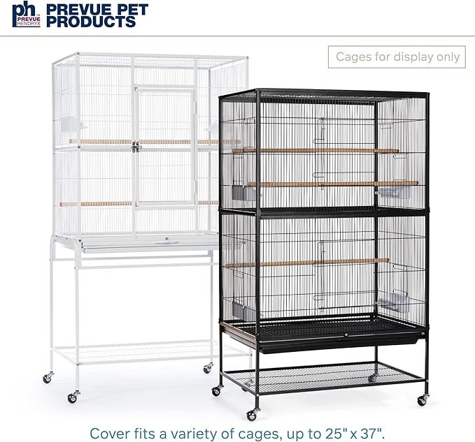 Prevue Pet Products Extra Large Bird Cage Cover - Good Night Cage Cover, Bird Accessories, Blocks Light, Breathable Nylon Fabric, Fits a Variety of Cage Sizes - Black, Size Large