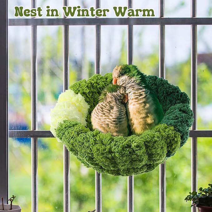 Bird Nest for Cage House Hanging Winter Warm Comfortable Bird Bed Durable Material Hanging Bedding for Conure Lovebird Canary Finch Coneshape Hamster Hummingbird Parakeet Laying Eggs Resting